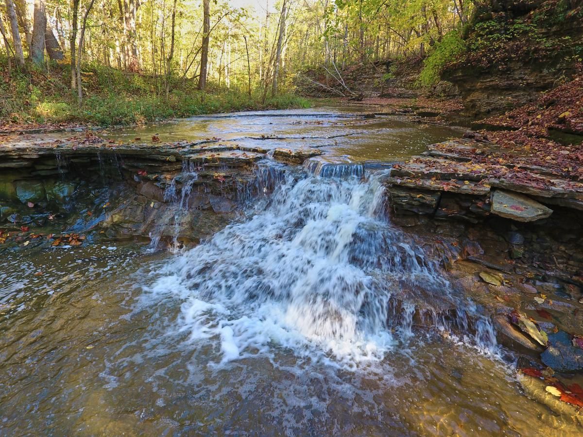 2016-10 IN Indiana Waterfalls Hathaway Preserve at Ross Run Aerial (8)